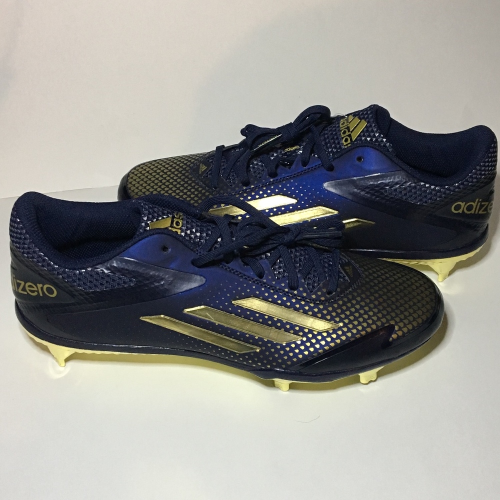 Adidas Adizero Baseball Cleats Navy/Gold 9.5 NWT